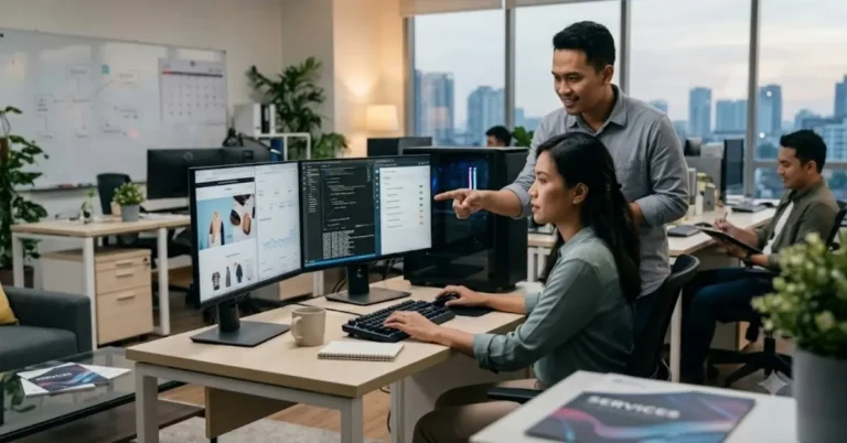 Tim website maintenance memantau performa, memperbaiki masalah, dan mengelola pembaruan website bisnis.