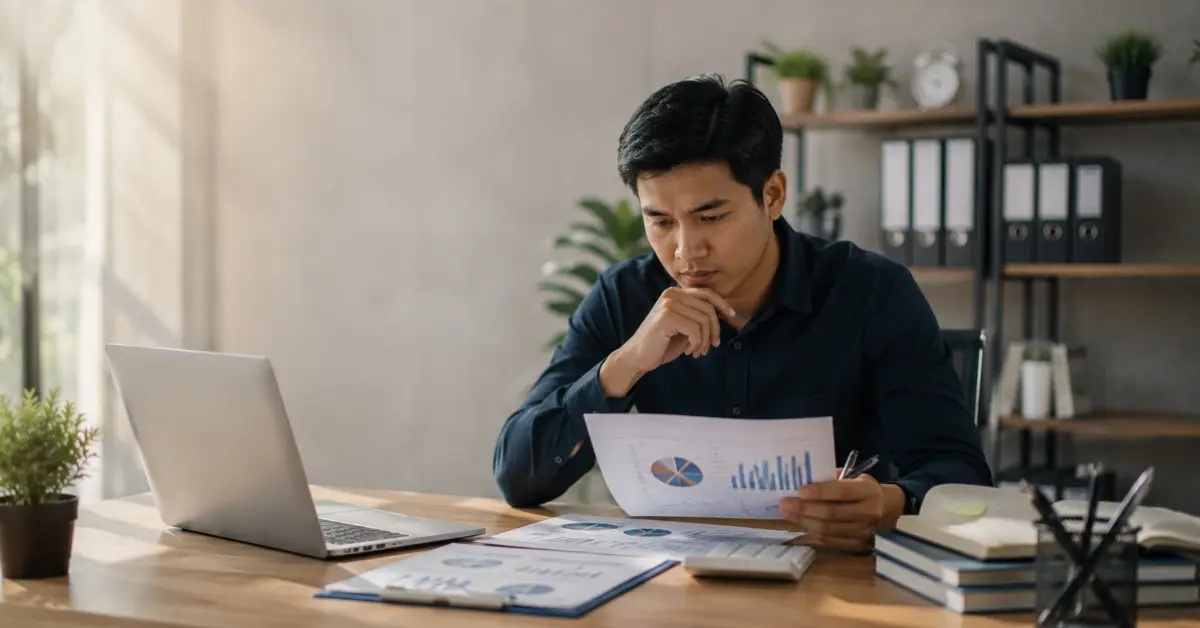 Seorang analis memeriksa grafik dan laporan website untuk menemukan masalah yang memengaruhi performa situs.